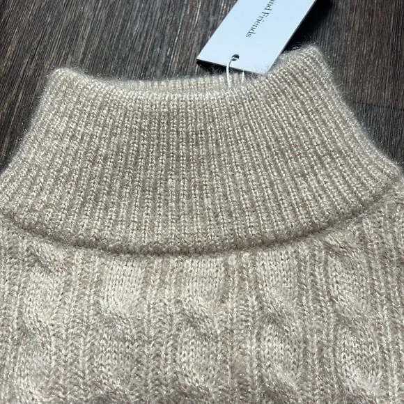 Lovers & Friends Everette Lurex Turtleneck Sweater in Nude - Picture 4 of 8